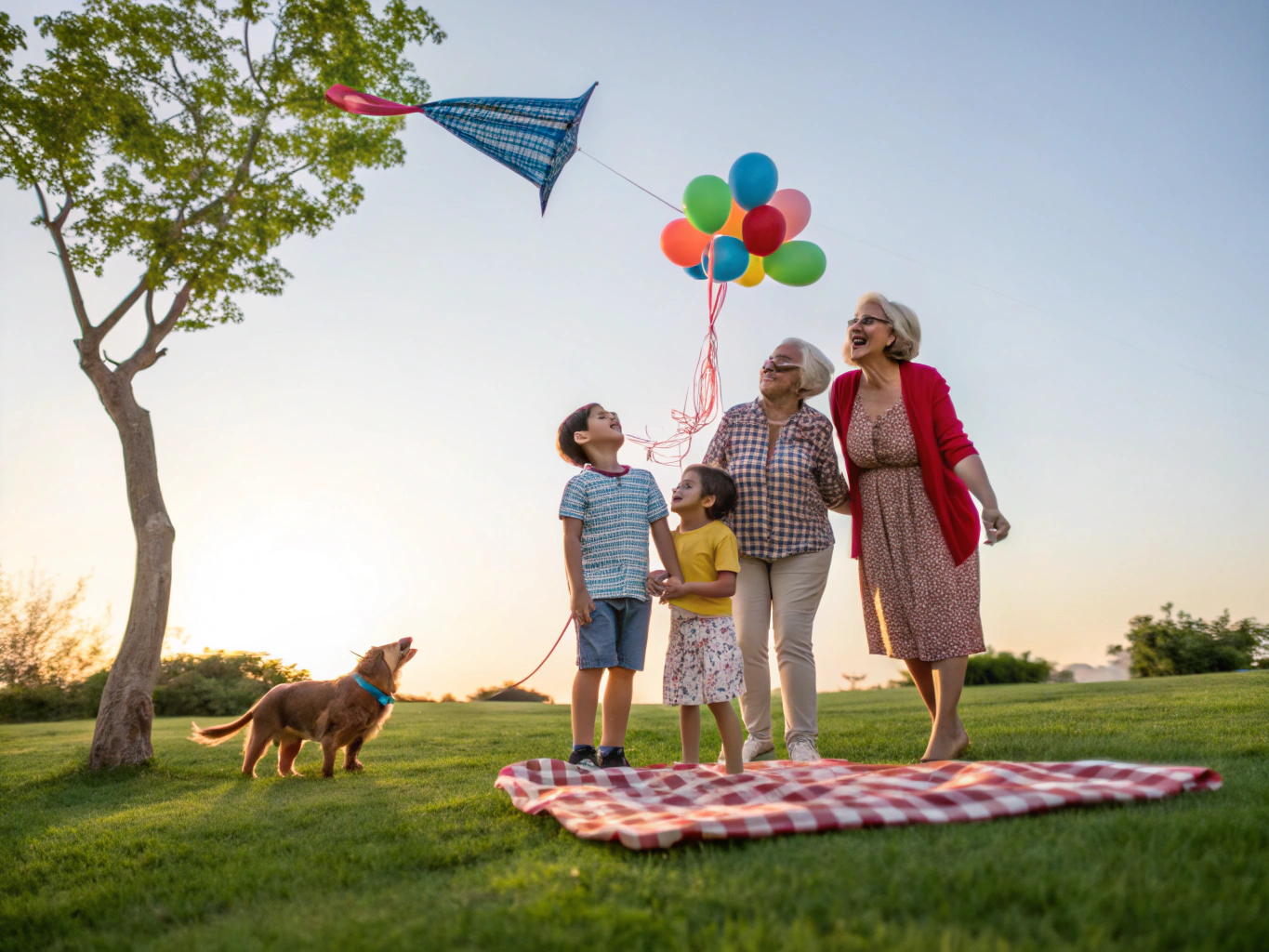Family picnic during weekend getaway