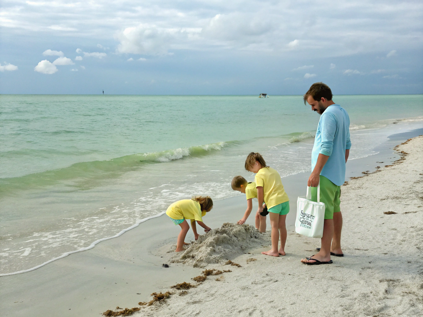 Children playing by the seaside