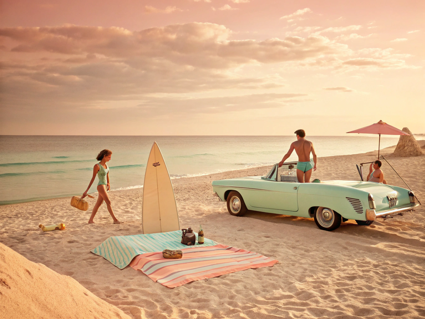 Beautiful sunset moment at the beach